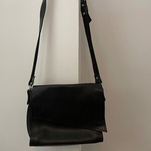 Black leather bag women